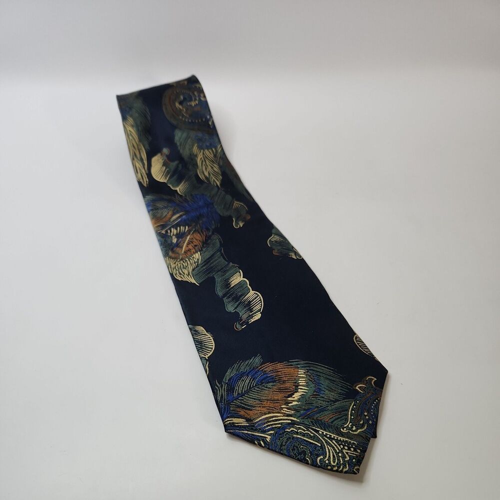 VTG Couture by x'Andrini 18 karat Gold pattern Handmade Italian Silk Men's Tie